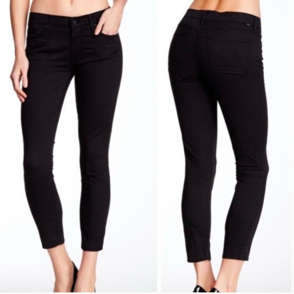 Mother The Looker Crop in Island Fever Black Pants Size 28
